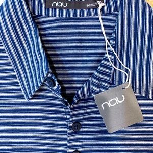 Nau Heritage Mens Short Sleeve Stripe Polo | Medium Prussian Navy